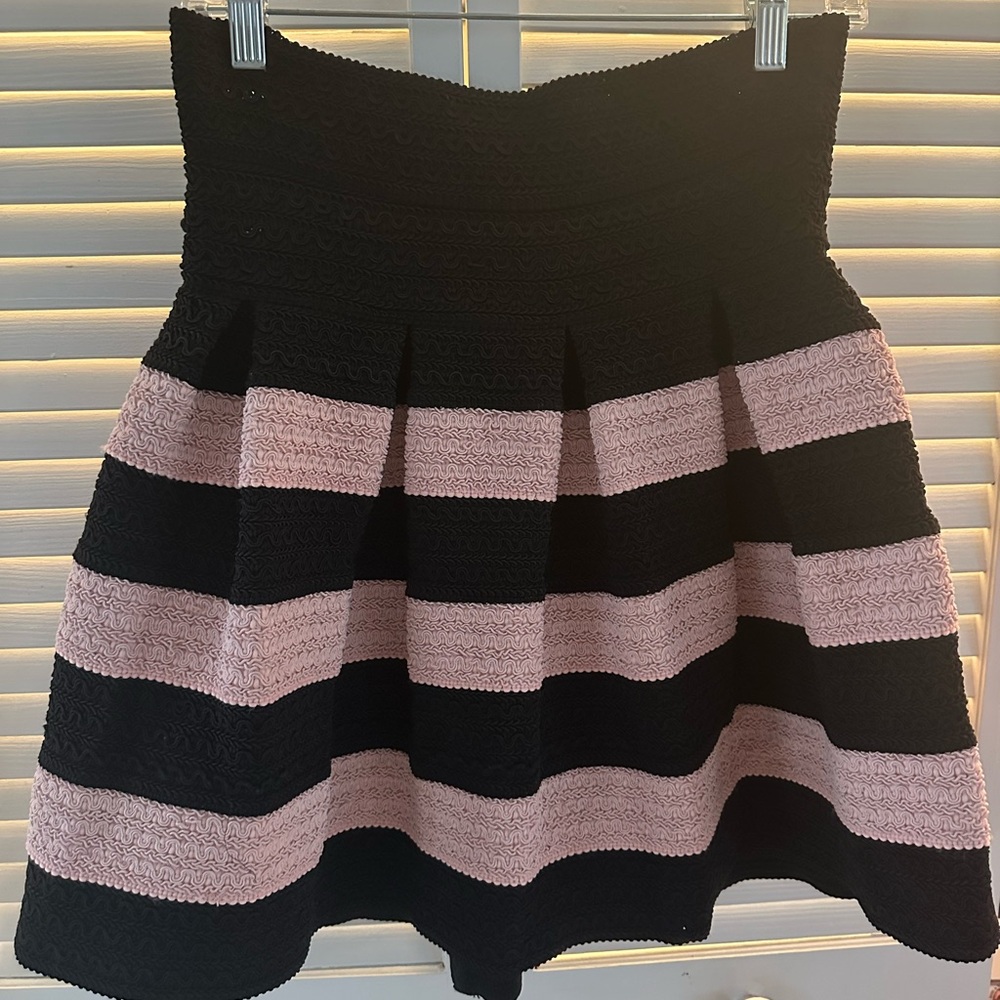 Black and Pink Bubble Mini Skirt